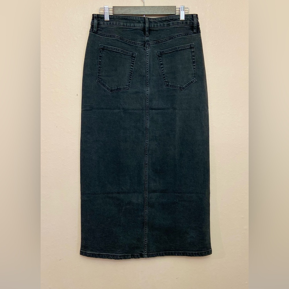 LOFT Denim Front Slit Pocket Midi Skirt - Picture 4 of 5
